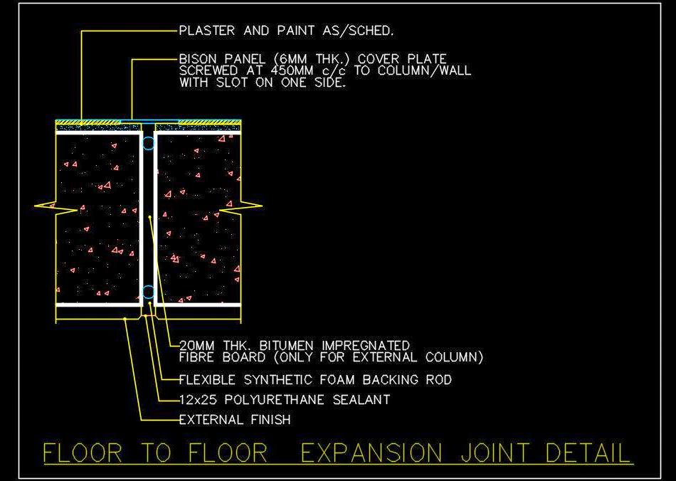 Expansion Joint CAD Detail - Floor to Floor Design